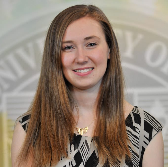 Sarah in front of seal